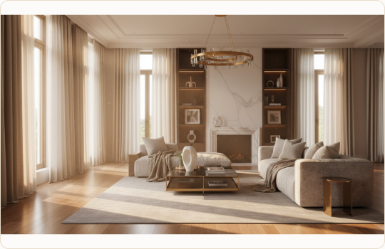 Williams-Sonoma e-commerce redesign case study thumbnail — editorial living room scene