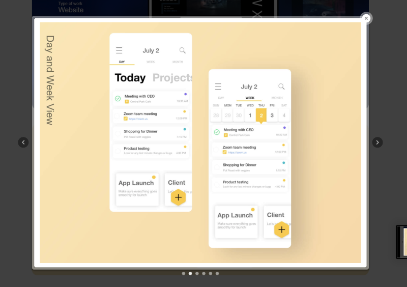Original 2021 Calendar & Task Planner concept, screen 3 of 6