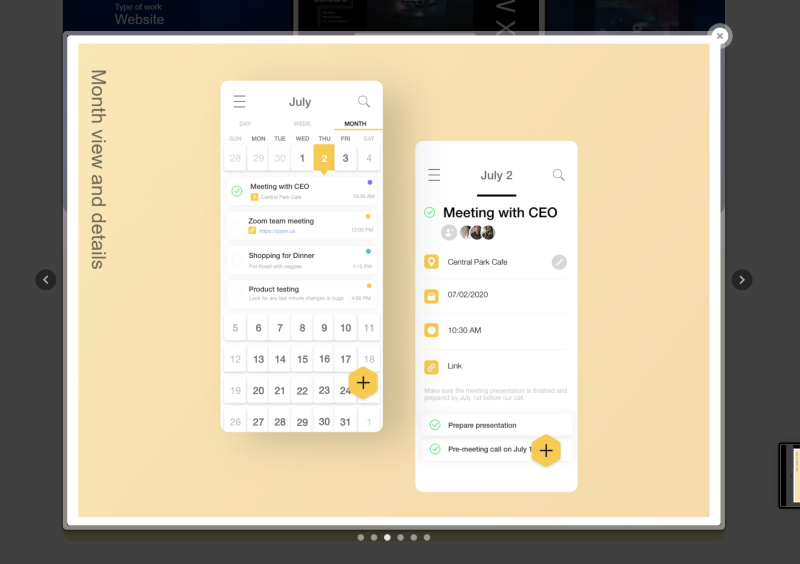 Original 2021 Calendar & Task Planner concept, screen 4 of 6