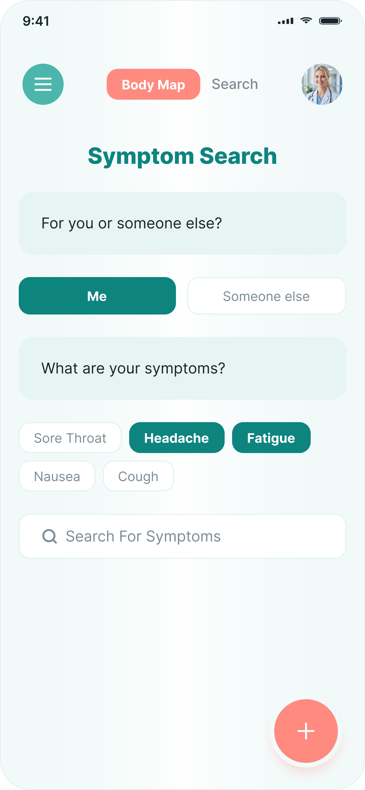 Reconstructed 2021 symptom search screen