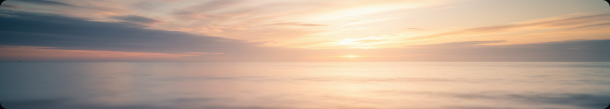 Sunset over the ocean — the atmospheric visual behind the Nimbus home forecast screen